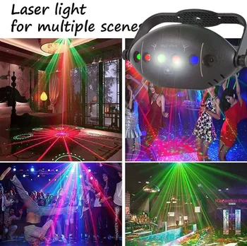 Перезаряжаемый Красный Зеленый Синий Стробоскоп Party Club Home Festival Decoration Light Вечерние Лазерный Проектор DJ Disco Stage Effect Light