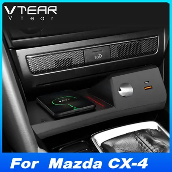Для Mazda Cx-4 Cx4 2023-2018 Автомобильная Qi Беспроводная Зарядка 15 Вт Быстрая Зарядка Для мобильного Телефона Панель Модификации Интерьера Аксессуары