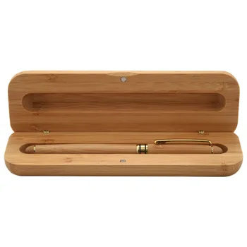 Винтажная Элегантная бамбуковая авторучка с коробкой для деловых подарков, роскошный бренд, офисная ручка для письма