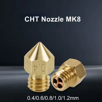 Сопло MK8 CHT С Высоким Расходом Латунных Сопел 0.4/0.6/0.8/1.0/1.2 мм для Аксессуаров для 3D-принтера CR10 CR10S Ender-3 1,75 мм