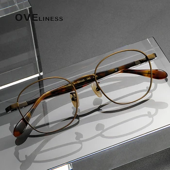 Ацетатная Титановая оправа для очков Для мужчин 2023 Новые Ретро Квадратные Оправы для очков по рецепту Для женщин, полные Оптические очки, очки