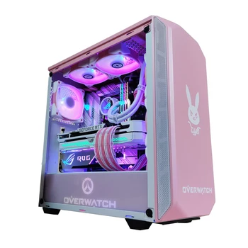 Base500 Pink Rabbit Настольная коробка-якорь для киберспорта на заказ, хост DVA с водяным охлаждением, Прозрачная сторона