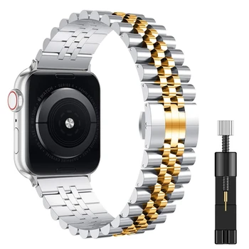 Металлический Ремешок для Apple Watch Band 49 мм 45 мм 44 мм 42 мм 41 мм 40 мм 38 мм Браслет из нержавеющей Стали iWatch Ultra 8 7 6 5 4 3 SE Correa