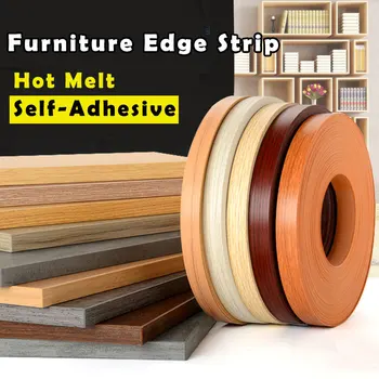 10 М термоклеящаяся самоклеящаяся мебельная лента, Кромкооблицовочная лента, ПВХ-клейкий лист шпона для оформления кромки стола, деревянной поверхности