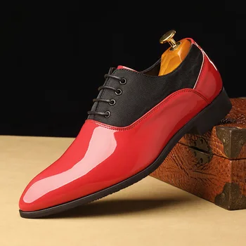Новейшие итальянские туфли-оксфорды для мужчин, роскошные свадебные туфли из лакированной кожи, модельные туфли с острым носком, классические дерби, большие размеры 38-48