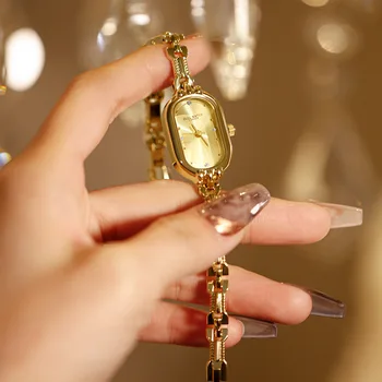 Римские винтажные художественные женские маленькие золотые часы, легкие Роскошные модные декоративные женские часы, Повседневные Элегантные часы высокого качества