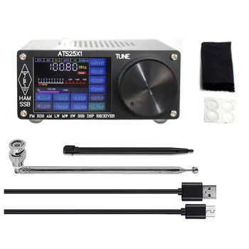Многополосный радиоприемник ATS25X1 Si4732 FM LW (MW SW) SSB + 2,4-дюймовый сенсорный ЖК-дисплей + Штыревая антенна + Аккумулятор + Сенсорная ручка