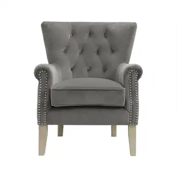 Кресло с акцентом для гостиной и домашнего офиса, серого цвета