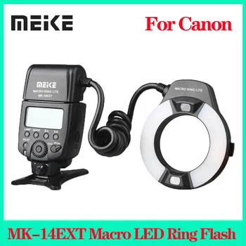 Meike MK-14EXT E-TTL Макросветодио дный светодиодная Кольцевая вспышка Speedlite со светодиодной вспомогательной лампой автофокусировки для Canon EOS 5D II III 6D 7D 60D 70D 700D