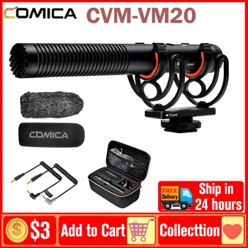 Comica CVM-VM20 Shotgun Microphone Профессиональный микрофон для iPhone Android Прямая трансляция, Запись игр, Интервью, Видеоблог