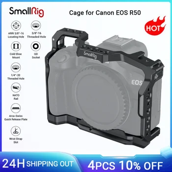 Клетка для камеры SmallRig для Canon EOS R50 Arca Швейцарская Быстроразъемная пластина Для DJI RS2/RSC2/RS 3 Pro с карданом и штативом с холодным башмаком 4214