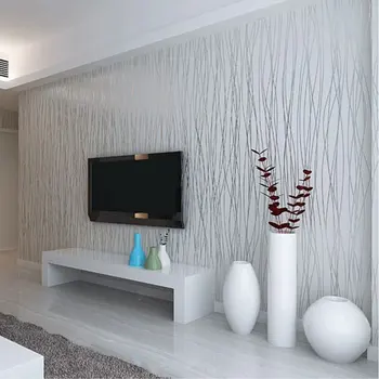 Нетканые модные обои с тонкими стекающимися вертикальными полосками для гостиной, диван, фоновые стены, обои для дома, 3D, серый, серебристый