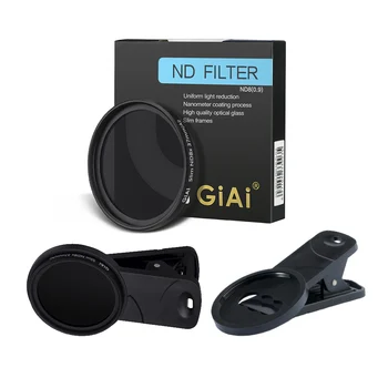 Комплект Линз GiAi Nd Поляризационный фильтр 52 мм 37 мм Поляризационный фильтр С зажимом для мобильного телефона Iphone
