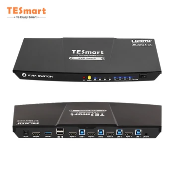TESmart Высококачественный 4x1 USB 3.0 HDMI KVM-переключатель EDID HDCP HDR Hot Plug 8K30Hz KVM-переключатель