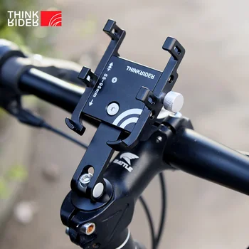 Подставка для телефона ThinkRider MTB, Велосипедный держатель, вращающийся на 360 ° Алюминиевый Регулируемый Велосипедный держатель для телефона, нескользящий