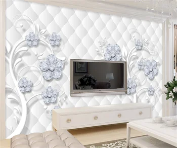 Настройте любой размер 3D водонепроницаемой настенной росписи Nordic 3D diamond flower свежее и модное украшение для дома фоновая стена