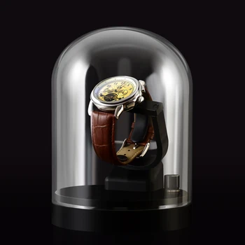 Автоматическая коробка для намотки часов Для механических часов, Шейкер для часов, Модный бренд, вращатель для одиночных часов, Роскошное прозрачное стекло