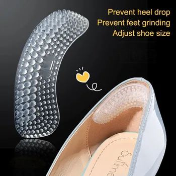 1 Пара женских силиконовых стелек для обуви на высоком каблуке, регулировка размера, Массажный вкладыш для пятки, Защитные накладки, Обезболивающий уход за ногами