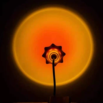 Проекционная лампа в форме заката в форме цветка, Портативные ночники с радужной атмосферой для спальни, украшения детской комнаты, Рождественский подарок