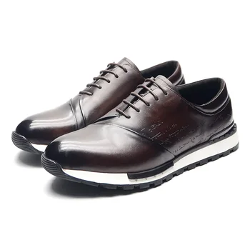 Роскошные брендовые дизайнерские мужские туфли-оксфорды, модные кожаные кроссовки во французском стиле, повседневные нескользящие мужские туфли для деловых поездок