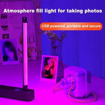 Светодиодное освещение для фотосъемки, RGB-лампа с заполняющим светом, Ночники с красочной атмосферой, Портативная лампа для селфи с питанием от USB, Живая красота