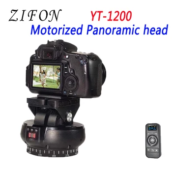 ZIFON YT-1200 Автоматическая Моторизованная Вращающаяся Панорамная Головка с Дистанционным Управлением, Стабилизатор Штативной головки с Поворотом и Наклоном для Камер Смартфонов