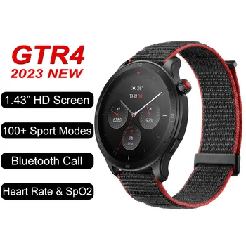 GTR4 Смарт-Часы Мужские 1,43 дюйма Bluetooth Вызов Частота сердечных Сокращений Кровяное Давление GTR 4 Smartwatch 100 + Спортивных Режимов Часы для Xiaomi IOS