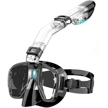 ГОРЯЧАЯ-2X маска для подводного плавания, набор складных масок для дайвинга с системой сухого верха и креплением для камеры, черный
