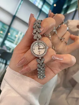 Часы со стальным ремешком в форме сердца, с бриллиантами, роскошные высококачественные модные женские часы, нишевые часы для отдыха и изысканные элегантные часы