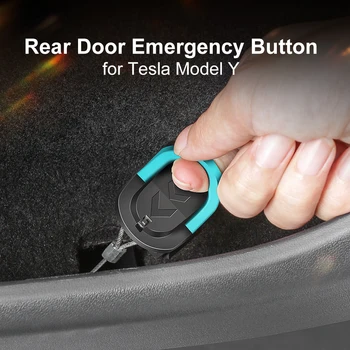 Новый дизайн, 2 предмета, Ручка механического переключателя задней двери, Аварийная кнопка Для Tesla Model Y 2021 2022 Модификация автомобильных аксессуаров