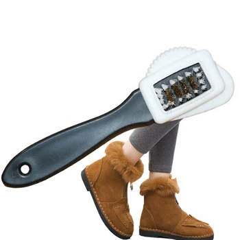 Трехсторонние щетки для чистки обуви, товары для дома, S-образные зимние ботинки, замшевая щетка из нубука, инструменты для чистки обуви