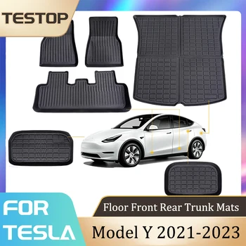 Коврики Для Грузового Лайнера Tesla Model Y 2021-2023 Аксессуары Передние Задние Коврики для багажника Водонепроницаемые Противоскользящие Tesla Model Y 2023
