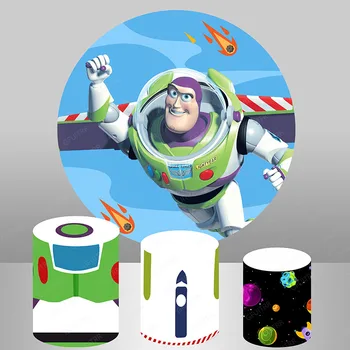 Фон Disney Toy Story На заказ Космическая Планета с эластичной резинкой для фотосъемки детского Дня рождения, Круглый задний план, реквизит для обложки