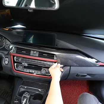LHD Настоящее углеродное волокно для BMW 3 4 Серии GT F30 M3 M4 2013-2019 Украшение Центральной консоли Автомобиля Отделка панели Автомобильные Аксессуары