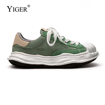 Мужские кроссовки YIGER, Mihara Kangyu, обувь с прозрачным носком в стиле ретро, парусиновая обувь для дикой пары на толстой подошве, Японская спортивная обувь для мужчин
