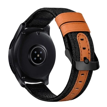 Кожаные ремешки для Samsung Watch Active2 40 мм 44 мм ремешок 20 мм 22 мм Кожаный нейлоновый ремешок для Galaxy Watch 46 мм 42 мм браслет