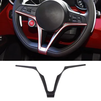 Для 2017-2019 Alfa Romeo Giulia/Stellvio ABS, автомобильный стайлинг, наклейка на рамку кнопки рулевого колеса автомобиля, аксессуары для модификации автомобиля
