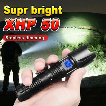 Супер XHP50 Светодиодный Фонарик Перезаряжаемый Мощный Мини EDC Torch Light 5 Режимов Масштабируемый Ручной фонарь Для Использования с батареей 18350 или 18650