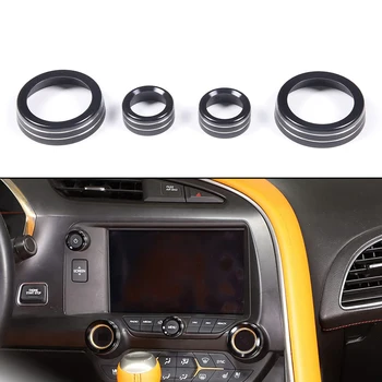 Улучшите свой стиль с помощью 4ШТ кнопок кондиционирования воздуха из алюминиевого Сплава и регулировки громкости для Corvette C7 2014 19