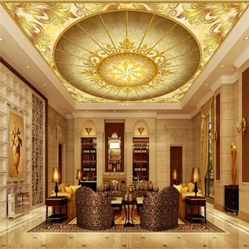 Пользовательские обои новый золотой зал Европейский стиль 3D потолок гостиная спальня гостиничные обои papel de parede фреска 3d обои