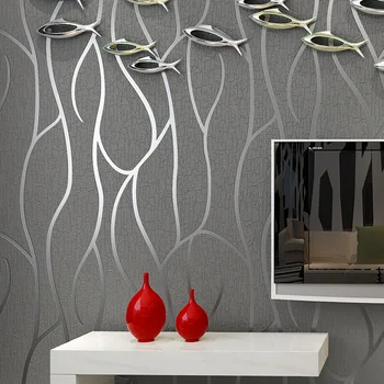 Рулонные обои Современные простые изогнутые 3D обои Высококачественная бархатная абстрактная линия Фоновые обои для спальни и гостиной