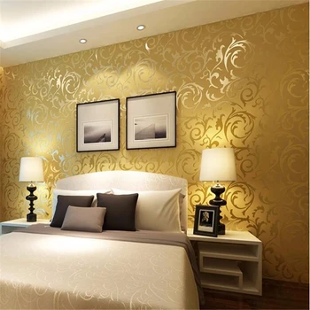 Beibehang Европейские высококачественные обои Beibehang желтые, серебристые обои для гостиной, спальни, фоновая стена, 3D обои