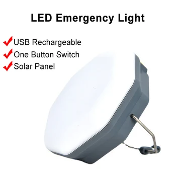 Солнечный СВЕТОДИОДНЫЙ Портативный светильник USB Перезаряжаемый аварийный фонарик, рабочий фонарь для кемпинга на открытом воздухе, Походная Охотничья палатка, лампа