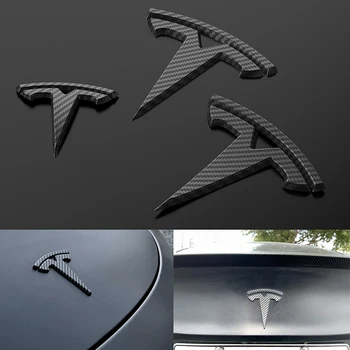 Наклейки С логотипом Для Tesla Model Y Модель 3 3 шт., Логотип Для Укладки Переднего Заднего Багажника, Эмблема, Матовая Черная Паста, Автомобильные Аксессуары, Автоинструменты