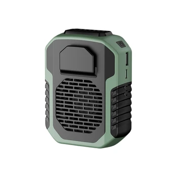 Портативный Подвесной Поясной Вентилятор 6000 мАч, Черно-Зеленый, Носимый Электрический Вентилятор, Зарядка через USB, Мини-Вентилятор Высокой Мощности Ветра Для Работы на открытом воздухе
