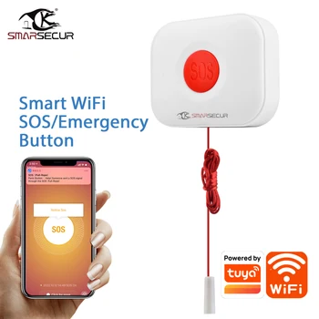TUYA Водонепроницаемый WiFi Беспроводной SOS Аварийная кнопка Сигнализации Датчик домашней охранной сигнализации 2.4G Тревожная кнопка