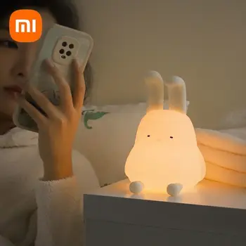 Xiaomi Милый Ночник Силиконовый Мягкий сенсорный датчик Животное Кролик светодиодный Ночник для Маленьких Детей, Декоративная спальня для малышей
