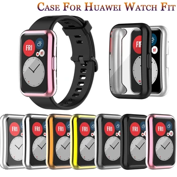 Мягкий Защитный чехол из ТПУ Для Huawei Watch Fit Case Full Screen Protector Shell С Покрытием Бампера Классические Чехлы Для Huawei Watch Fit