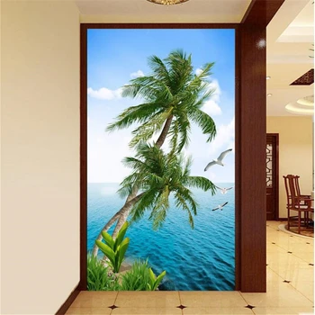 beibehang 3D Реалистичные кокосовые пальмы с видом на море фреска для гостиной обои papel de parede фотообои