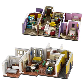 MOC Classic TV Show Monica's Six People Apartment Building Blocks Kit Архитектура Лучшие игрушки для дружбы Для детей